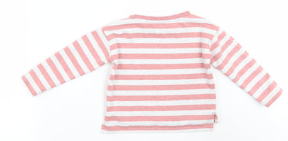 Lily & dan  Boys White Striped  Pullover Jumper Size 5-6 Years
