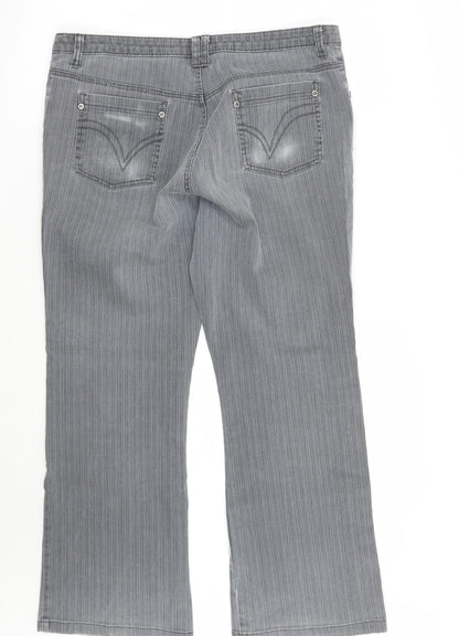 Papaya Womens Grey   Straight Jeans Size 14 L26 in