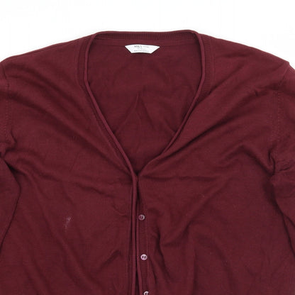 Marks and Spencer Womens Red   Cardigan Jumper   - age 17-18