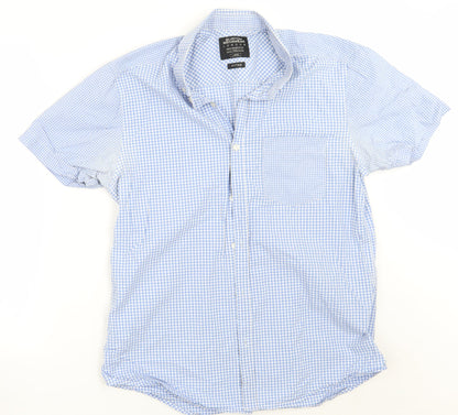 Mens UK Size L Burton Blue  Button-Up Short Sleeve Casual Shirt