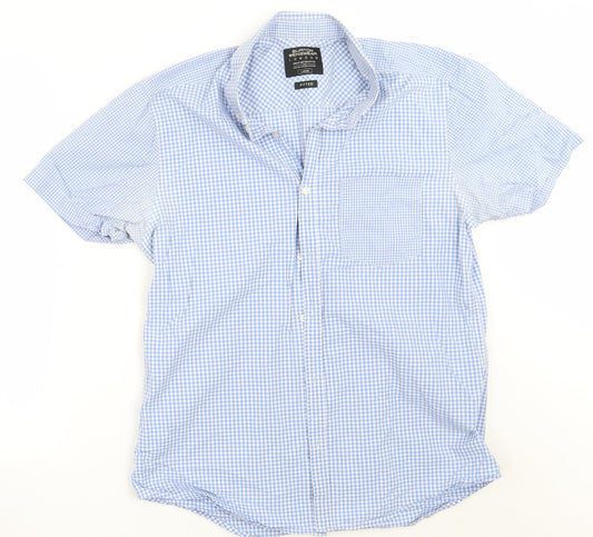 Mens UK Size L Burton Blue  Button-Up Short Sleeve Casual Shirt