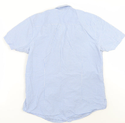Mens UK Size L Burton Blue  Button-Up Short Sleeve Casual Shirt