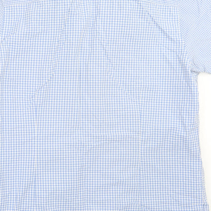 Mens UK Size L Burton Blue  Button-Up Short Sleeve Casual Shirt