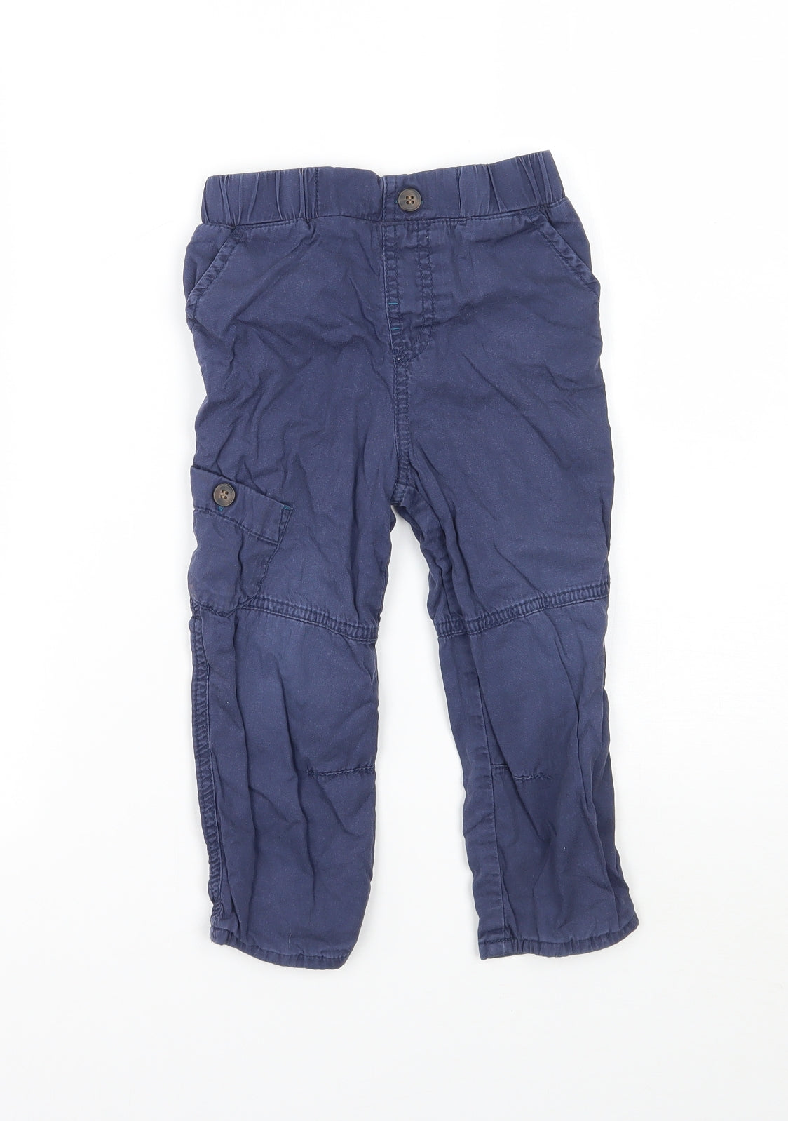 M&Co Boys Blue   Cargo Trousers Size 18 Months