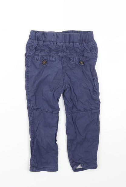 M&Co Boys Blue   Cargo Trousers Size 18 Months