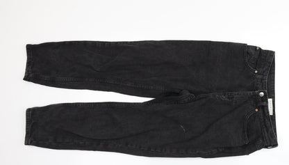 Denim & Co. Womens Black   Mom Jeans Size 10 L26 in