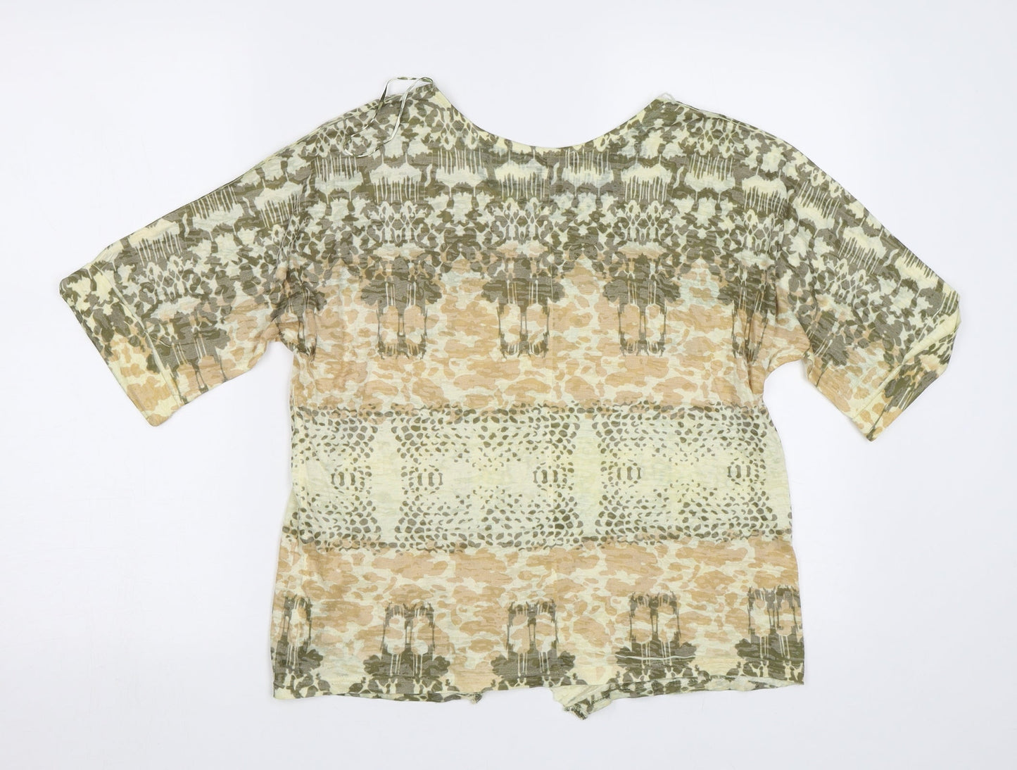 Claudia C Womens Green Geometric  Basic Blouse Size S
