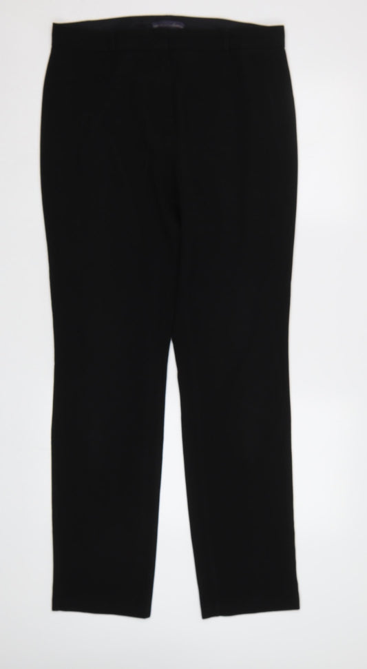 Womens UK Size 12 M&S Regular Fit Dress Pants Black Trousers