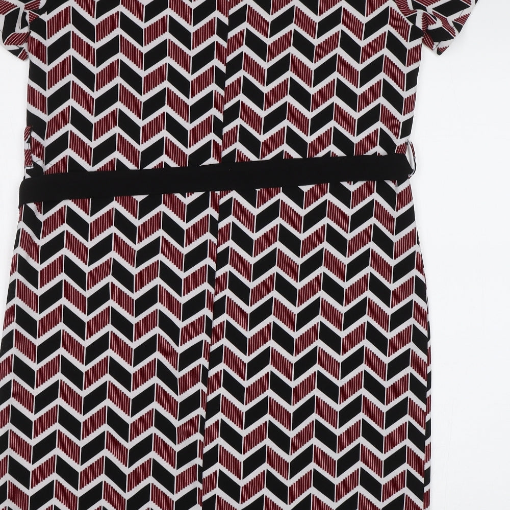 New Look Womens Red Geometric  Pencil Dress  Size 10