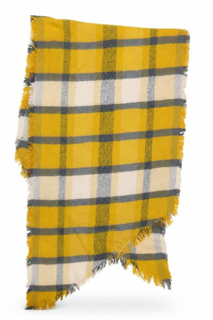 Preworn Womens Yellow Check   Shawl/Wrap