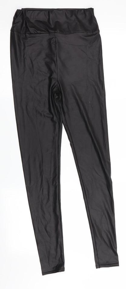 Rebellious Womens Black Batik  Jegging Leggings Size 6 L28 in - Leather Look