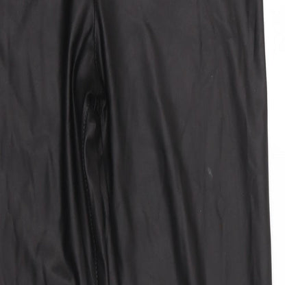Rebellious Womens Black Batik  Jegging Leggings Size 6 L28 in - Leather Look