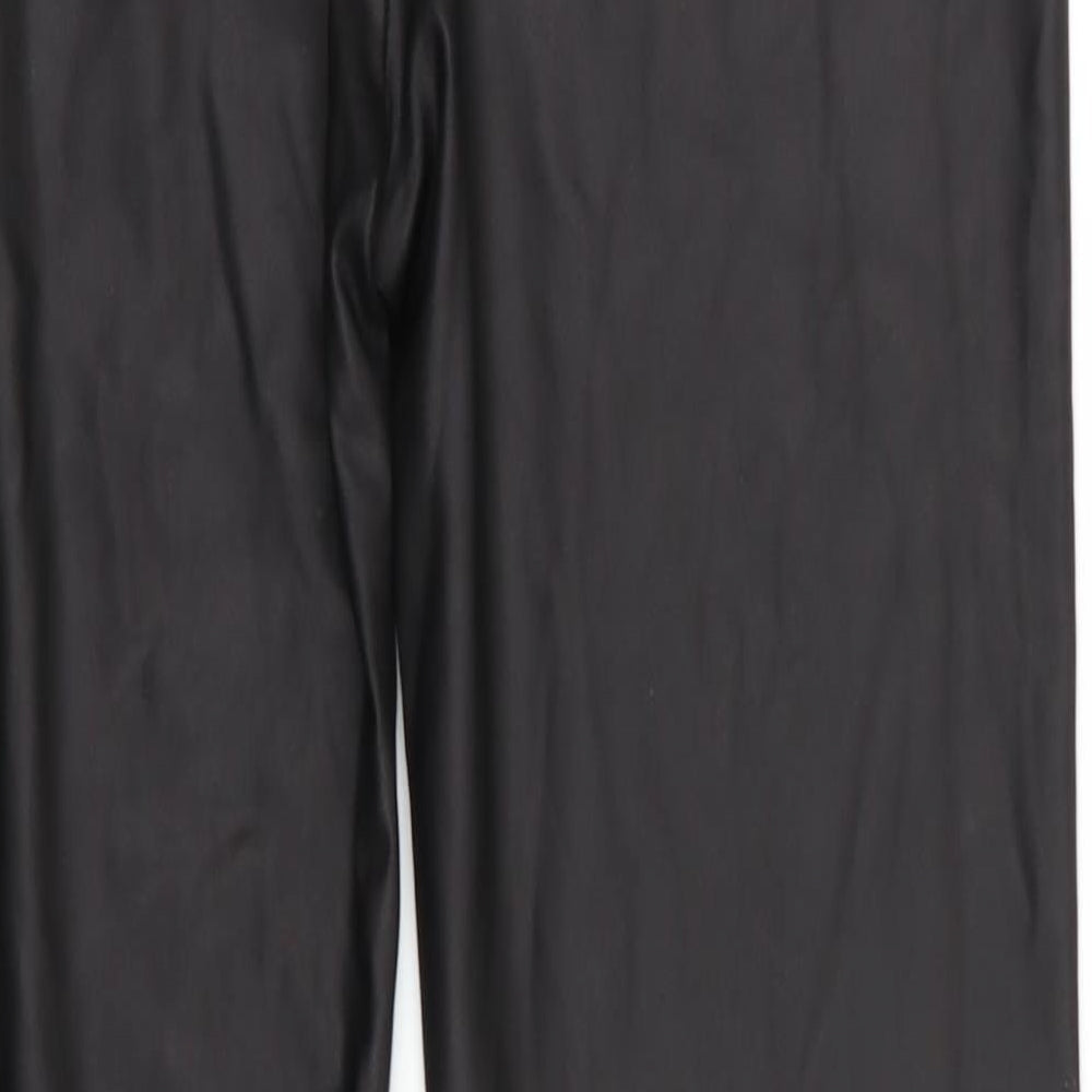 Rebellious Womens Black Batik  Jegging Leggings Size 6 L28 in - Leather Look