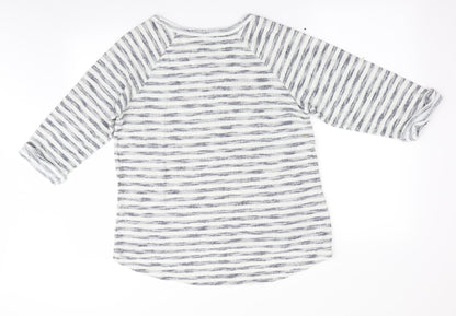 Papapya Womens Blue Striped  Pullover Jumper Size 12