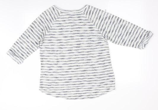 Papapya Womens Blue Striped  Pullover Jumper Size 12