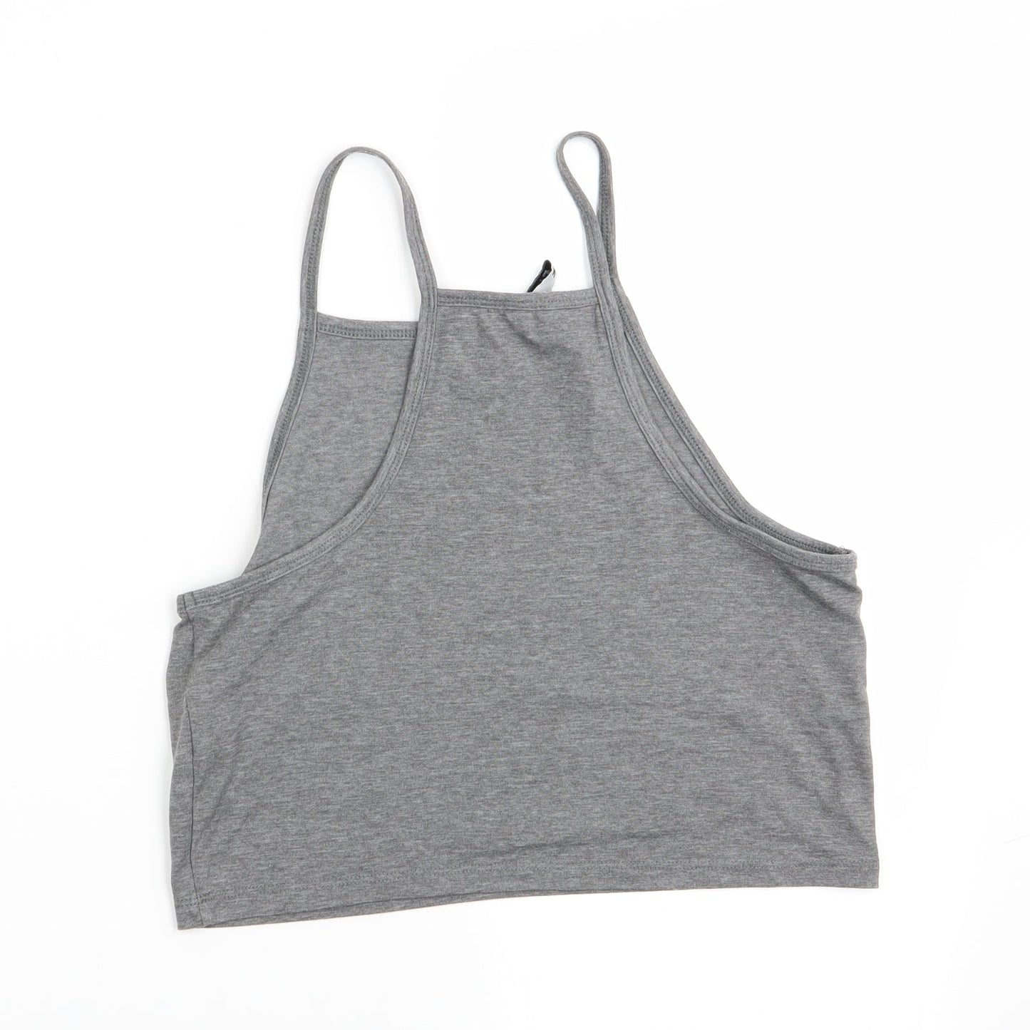 Womens UK Size 10 Divided Grey Cropped T-Shirt