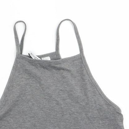 Womens UK Size 10 Divided Grey Cropped T-Shirt