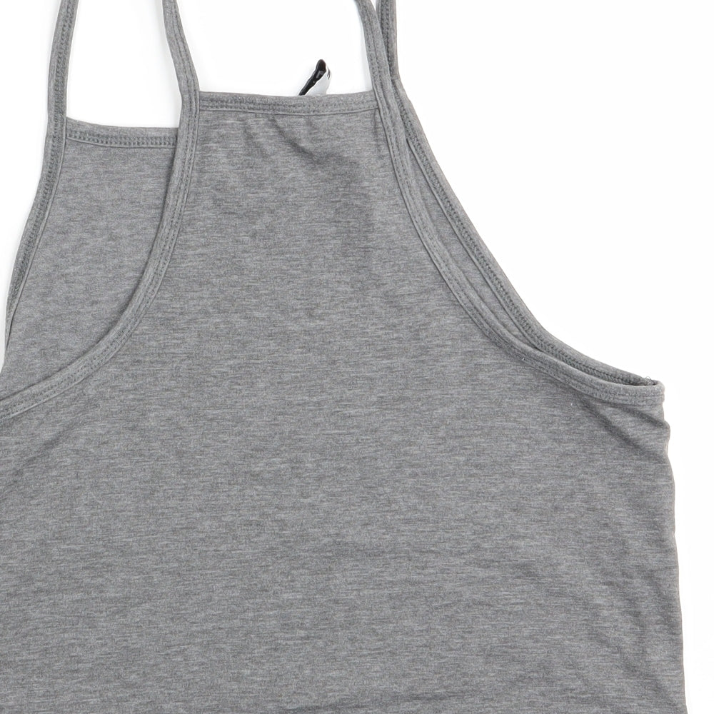 Womens UK Size 10 Divided Grey Cropped T-Shirt