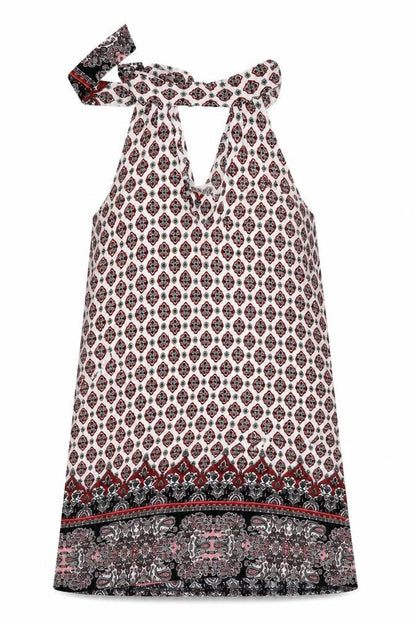 Lola May Womens Black Floral  A-Line  Size 8  - Tie Neck