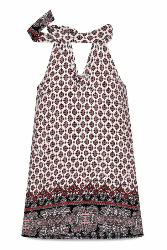Lola May Womens Black Floral  A-Line  Size 8  - Tie Neck