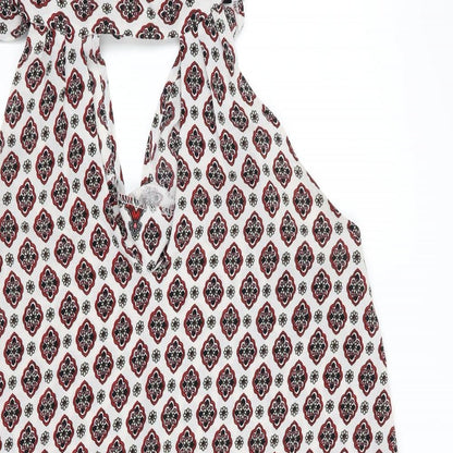 Lola May Womens Black Floral  A-Line  Size 8  - Tie Neck