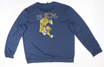 SheIn Mens Blue Animal Print  Pullover Jumper Size 2XL  - Tiger