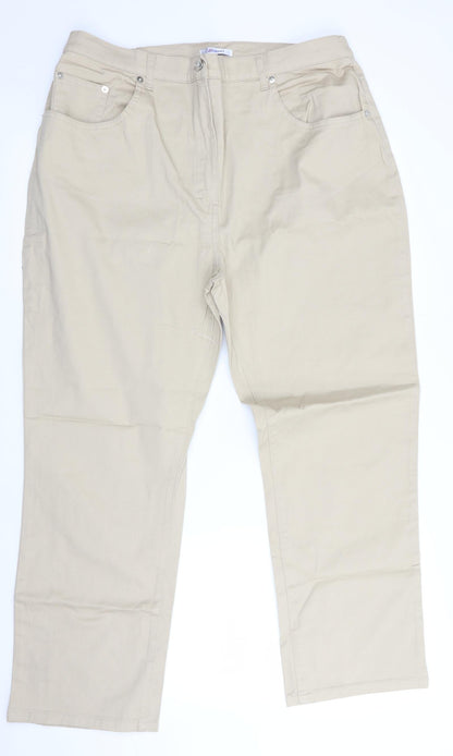 Womens UK Size 20 Damart Regular Fit  Beige Trousers