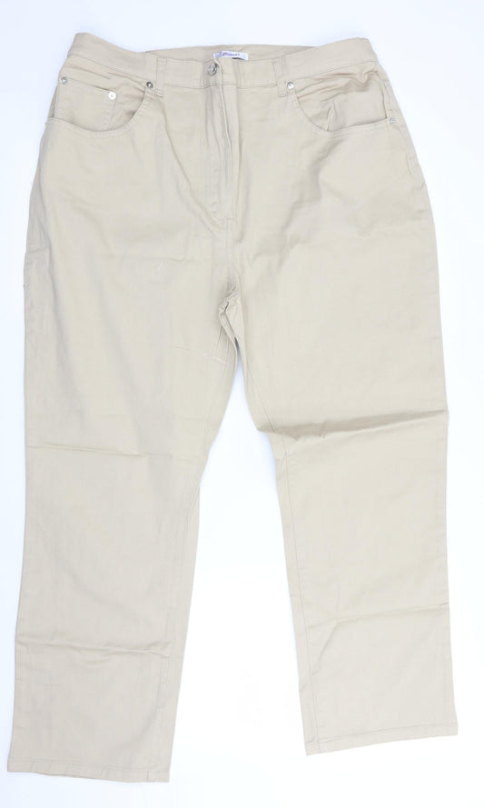 Womens UK Size 20 Damart Regular Fit  Beige Trousers