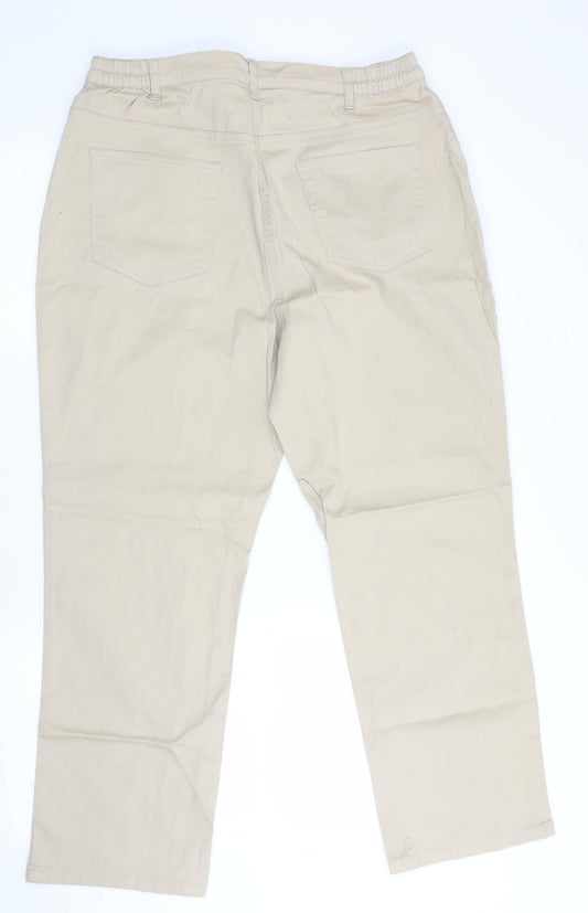 Womens UK Size 20 Damart Regular Fit  Beige Trousers