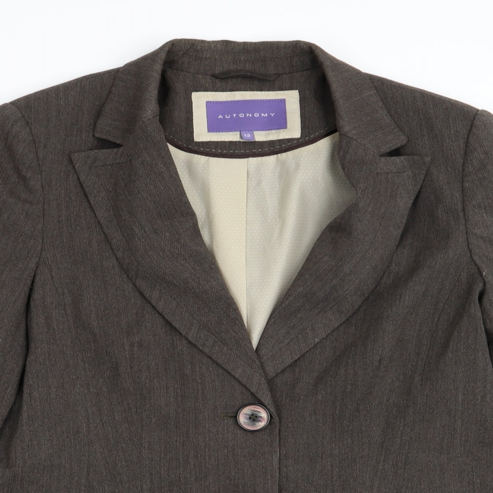 Autonomy Womens Brown   Jacket Suit Jacket Size 12