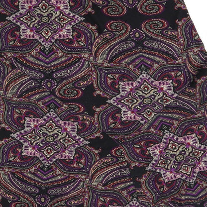 M&S Womens Black Fair Isle  A-Line Skirt Size 10
