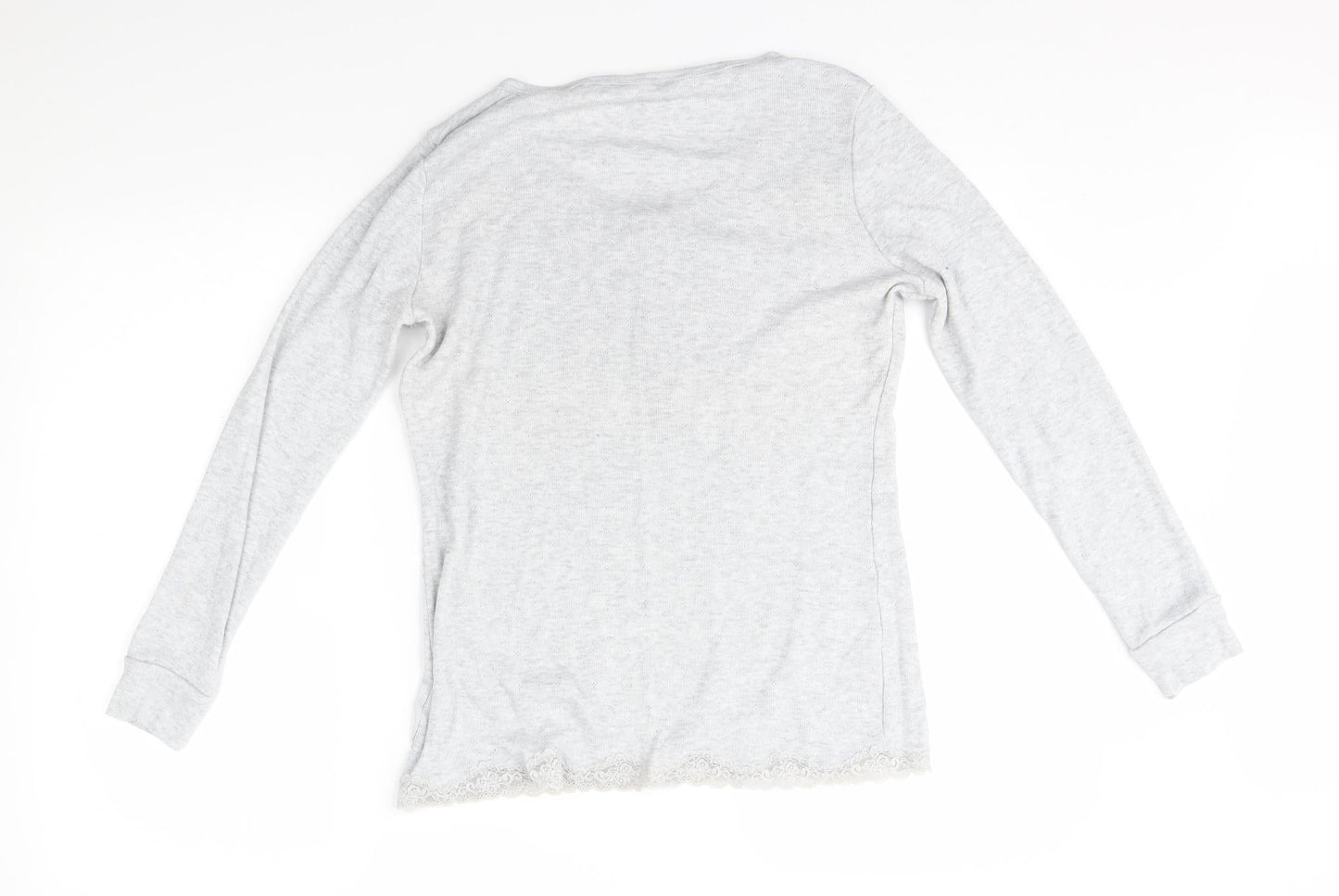 Womens UK Size 14 M&S Grey Henley Jumper