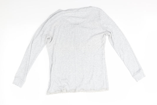 Womens UK Size 14 M&S Grey Henley Jumper