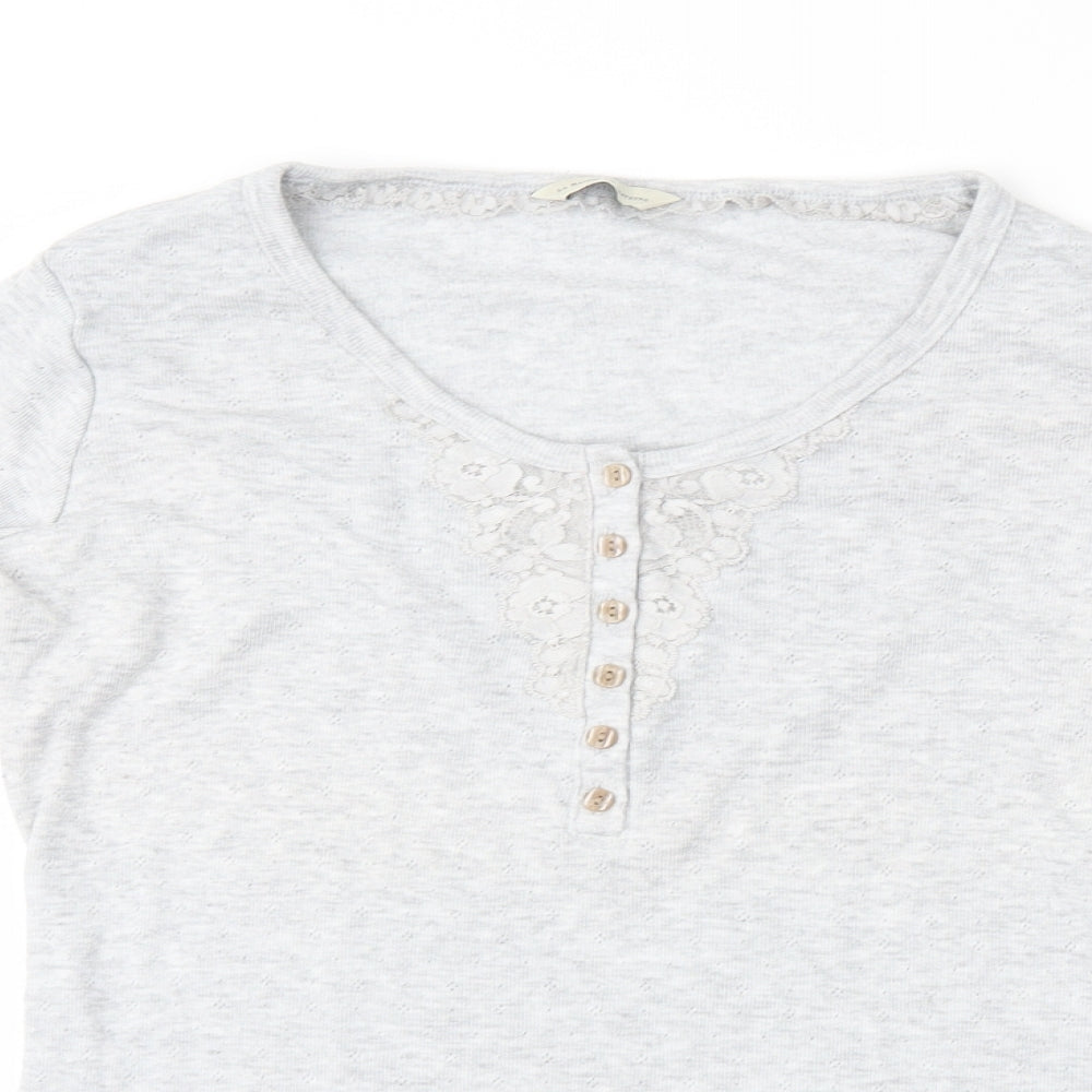 Womens UK Size 14 M&S Grey Henley Jumper