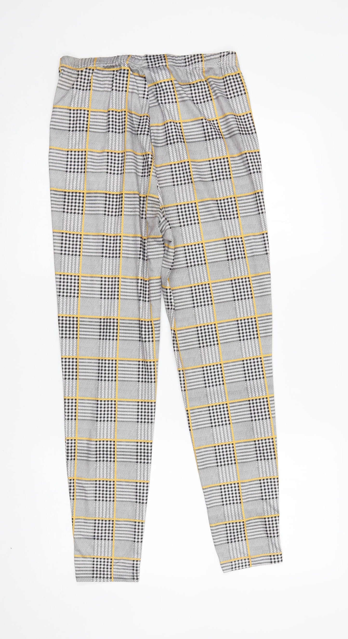 SheIn Womens Grey Plaid  Trousers  Size M L26 in
