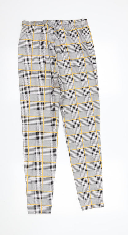 SheIn Womens Grey Plaid  Trousers  Size M L26 in
