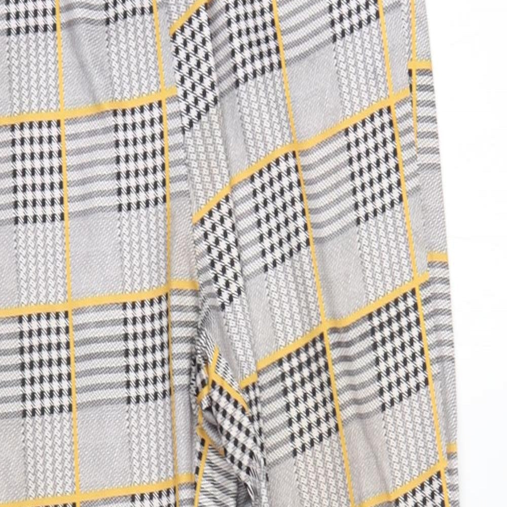 SheIn Womens Grey Plaid  Trousers  Size M L26 in