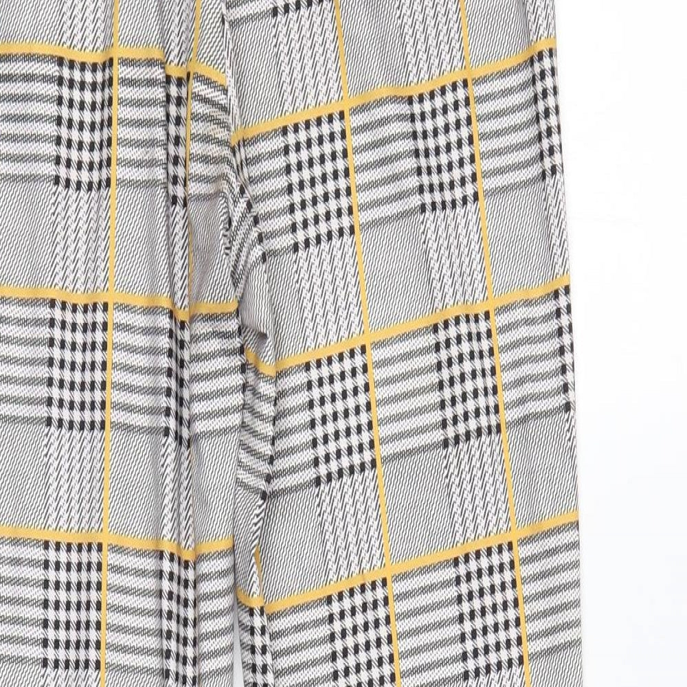 SheIn Womens Grey Plaid  Trousers  Size M L26 in