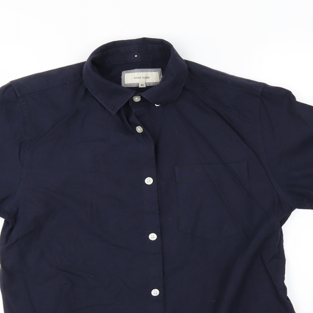 River Island Mens Blue    Button-Up Size XS