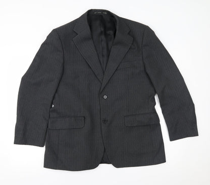 Pinstripe Mens Black Striped  Jacket Blazer