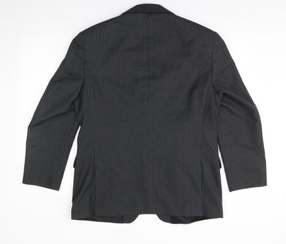 Pinstripe Mens Black Striped  Jacket Blazer