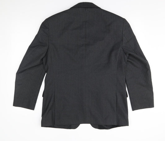 Pinstripe Mens Black Striped  Jacket Blazer