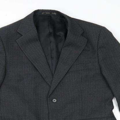 Pinstripe Mens Black Striped  Jacket Blazer