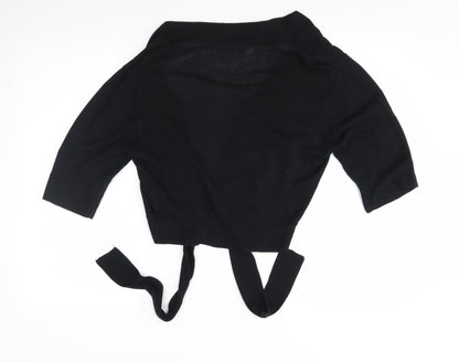 just elegance Womens Black   Cardigan Jumper Size M  - ties