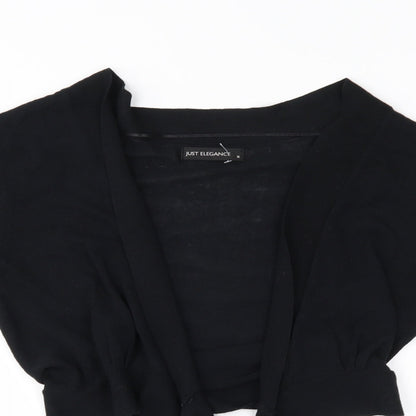 just elegance Womens Black   Cardigan Jumper Size M  - ties