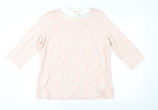 Womens UK Size 16 m&s Pink Pullover Jumper