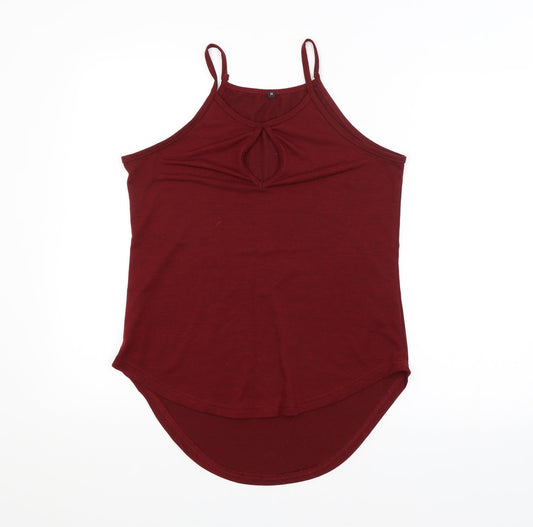Womens UK Size M Preworn Red Basic Tank