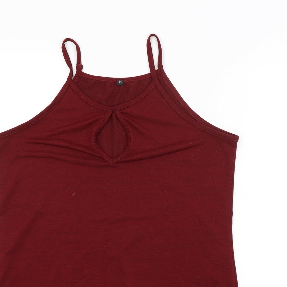 Womens UK Size M Preworn Red Basic Tank