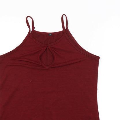 Womens UK Size M Preworn Red Basic Tank