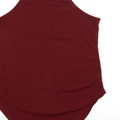 Womens UK Size M Preworn Red Basic Tank